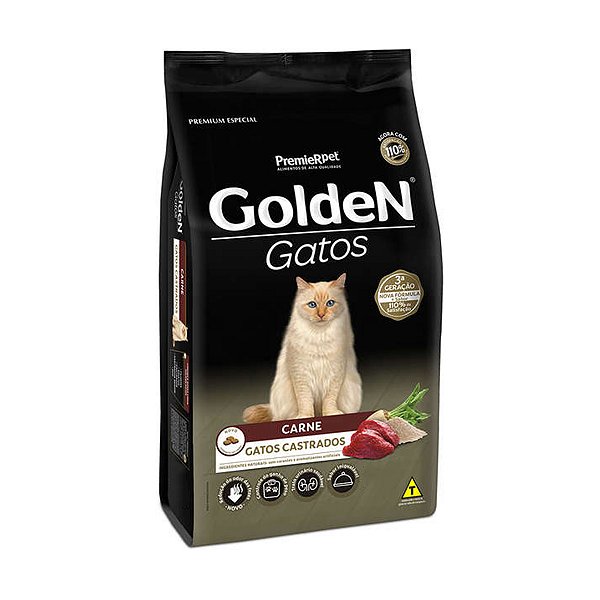 Ração Golden Gatos Castrados Carne