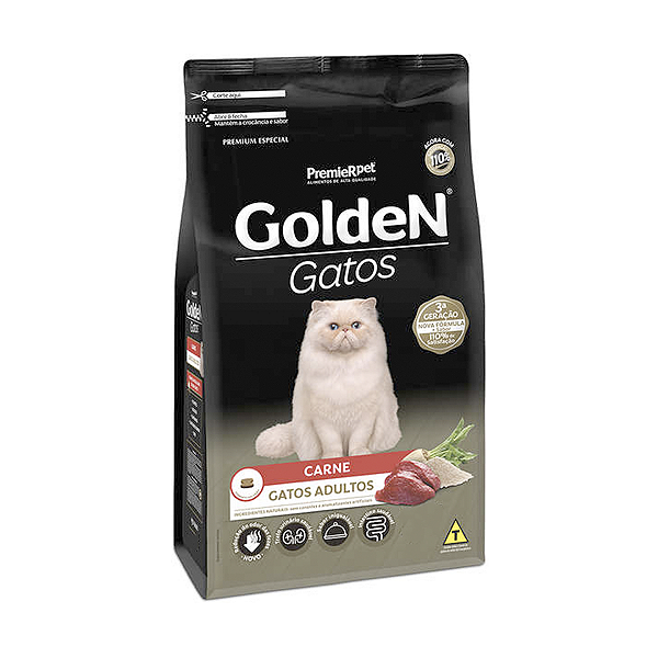 Ração Golden Gatos Adultos Carne