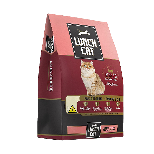 Ração Lunch Cat Gatos Adultos Frango e Salmão 20kg