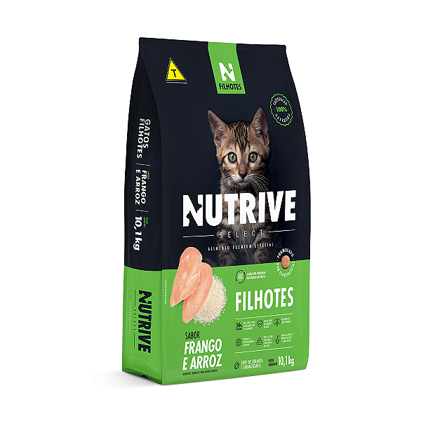 Ração Nutrive Select Gatos Filhotes Frango e Arroz 10,1kg
