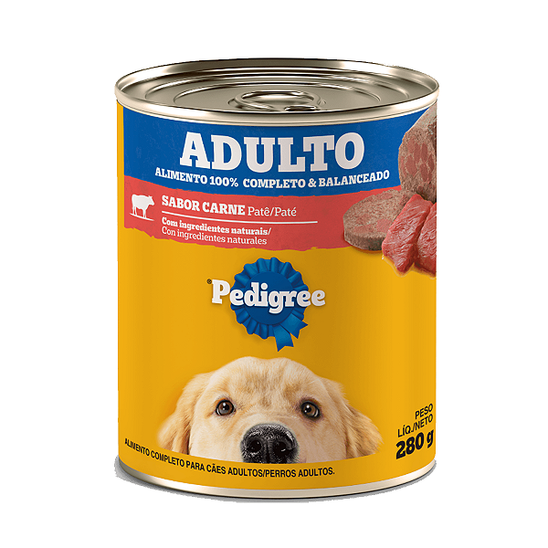 Ração Úmida Pedigree Lata Patê de Carne para Cães Adultos 280g