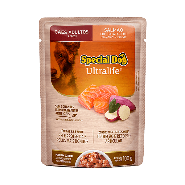 Ração Úmida Special Dog Sachê Cães Adultos Sabor Salmão ao Molho 100g