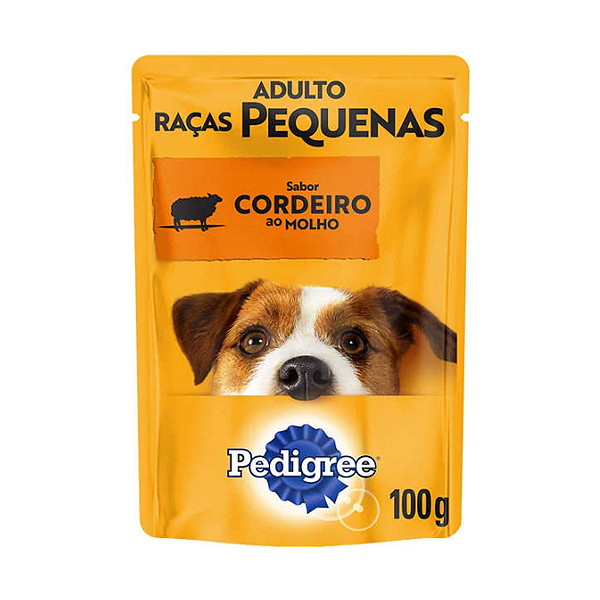 Ração Úmida Pedigree Sachê Cordeiro ao Molho Cães Adultos de Raças Pequenas 100g