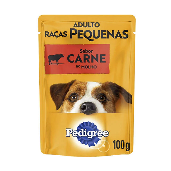 Ração Úmida Pedigree Sachê Carne ao Molho Cães Adultos de Raças Pequenas 100g