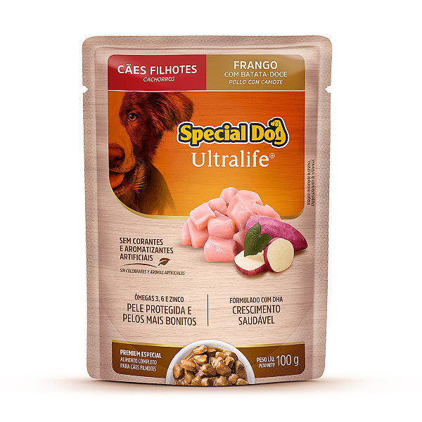 Ração Úmida Special Dog Sachê Cães Filhotes Sabor Frango ao Molho 100g