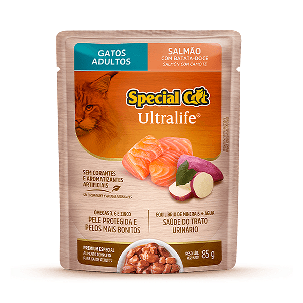 Ração Úmida Special Cat Sachê Gatos Adultos Sabor Salmão ao Molho 85g