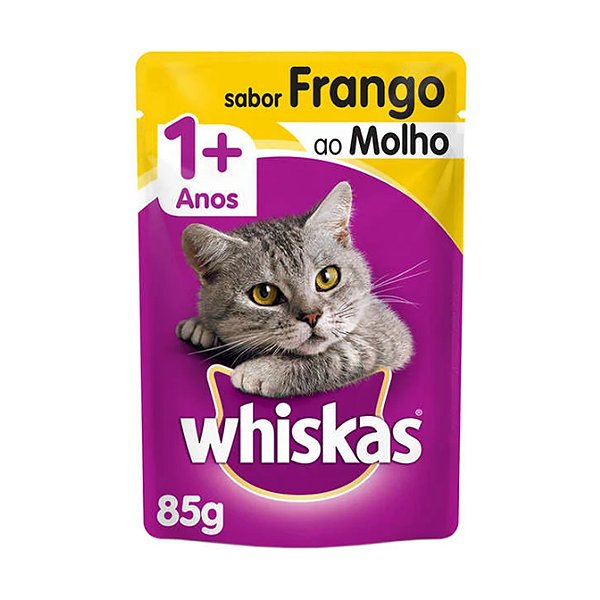 Ração Úmida Whiskas Sachê Frango ao Molho Gatos Adultos 85g