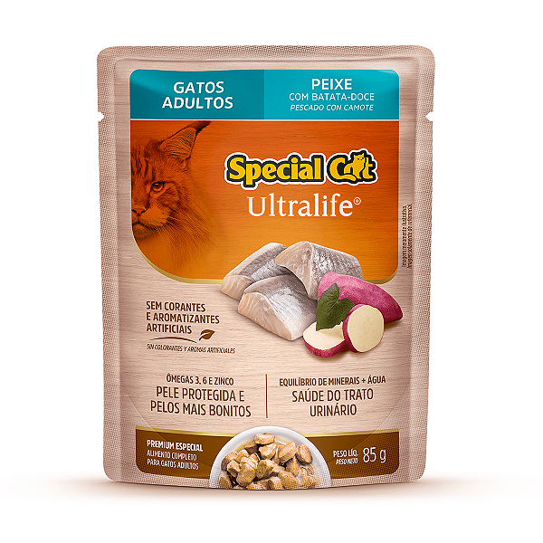 Ração Úmida Special Cat Sachê Gatos Adultos Sabor Peixe ao Molho 85g
