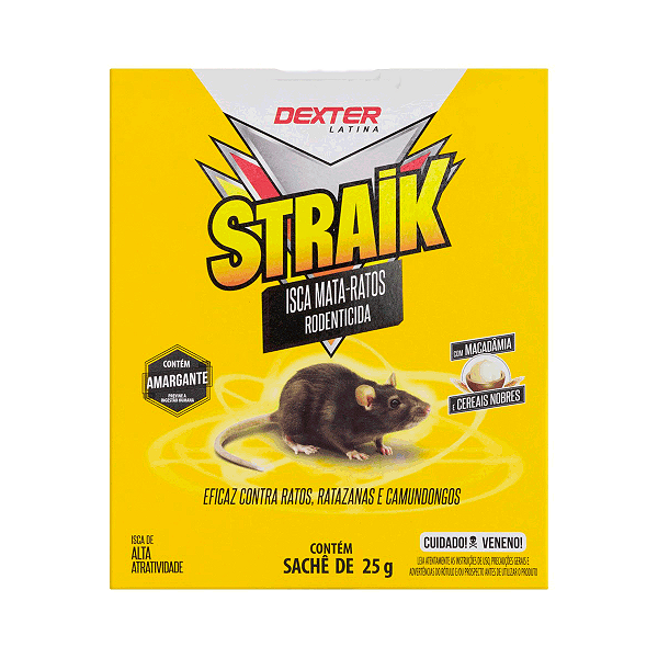 Raticida Isca Straik Mata Ratos 25g