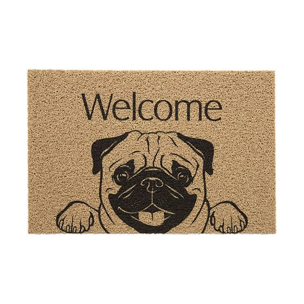 Tapete Kapazi Vinil Pet Dog Welcome Pug