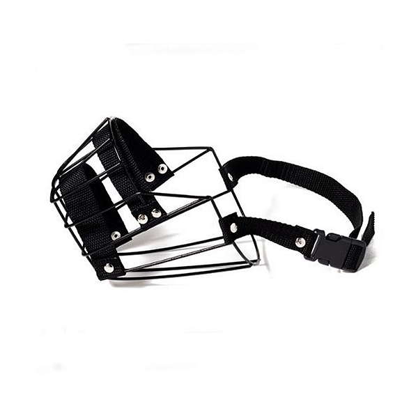 Focinheira para Cães Metal Preta Pop Nylon Pet Ferri