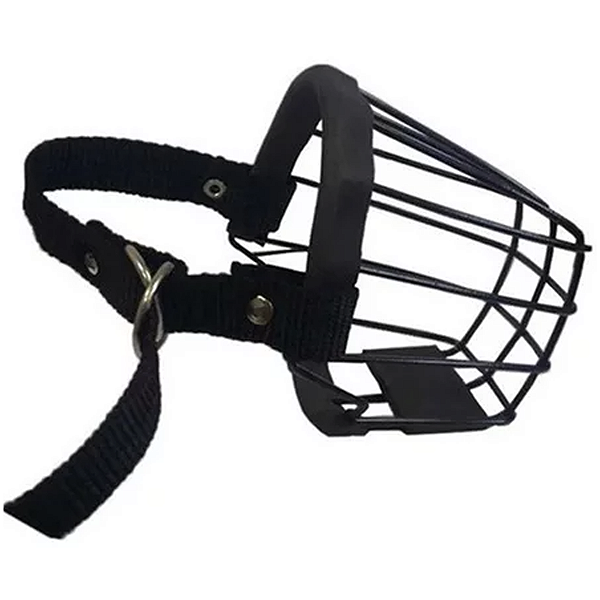 Focinheira para Cães Metal, Polipropileno e Nylon Preto