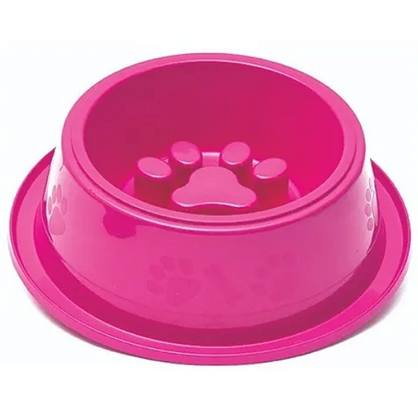 Comedouro Lento e Funcional Rosa para Cães e Gatos 1000mL