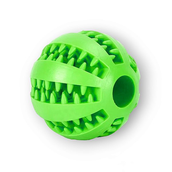 Brinquedo Bola Interativa Cães Porta Ração Petiscos Verde