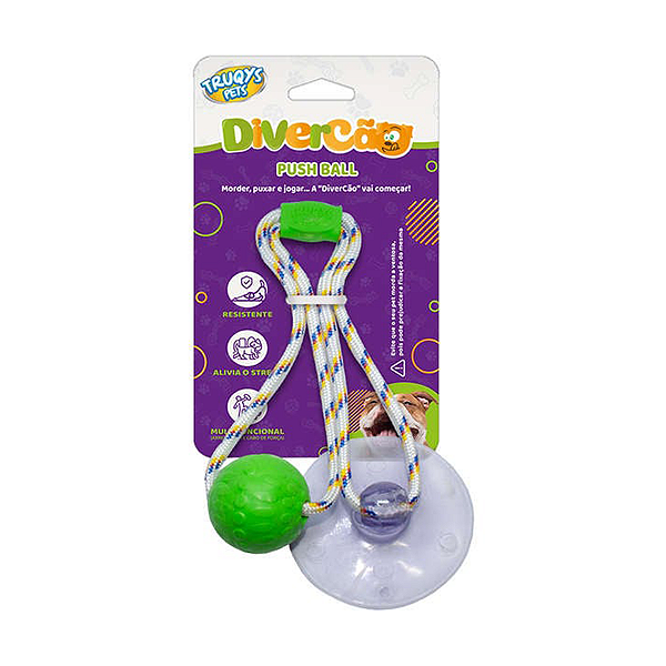 Brinquedo Push Ball Divercão Verde para Cães