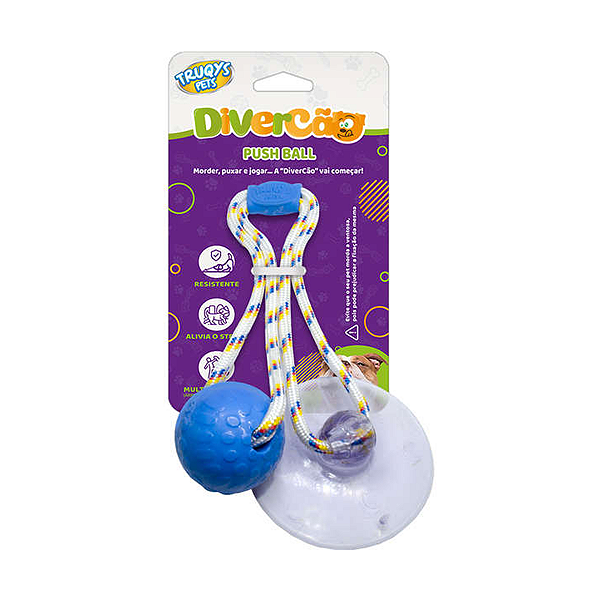 Brinquedo Push Ball Divercão Azul para Cães