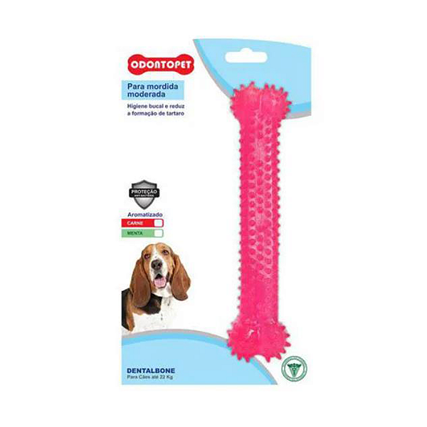 Brinquedo Odontopet Osso Dental Bone Rosa para Cães