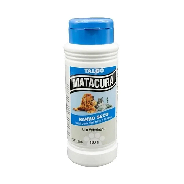 Talco Matacura Banho Seco para Cães e Gatos 100g