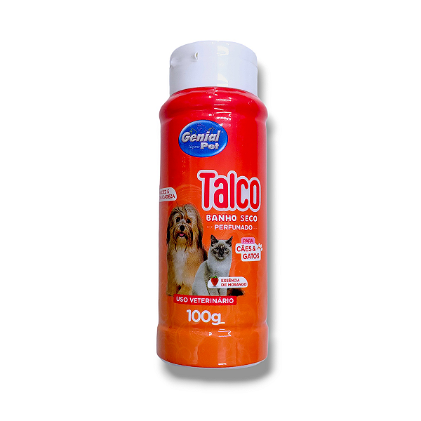 Talco Banho Seco Genial Pet para Cães Morango 100g