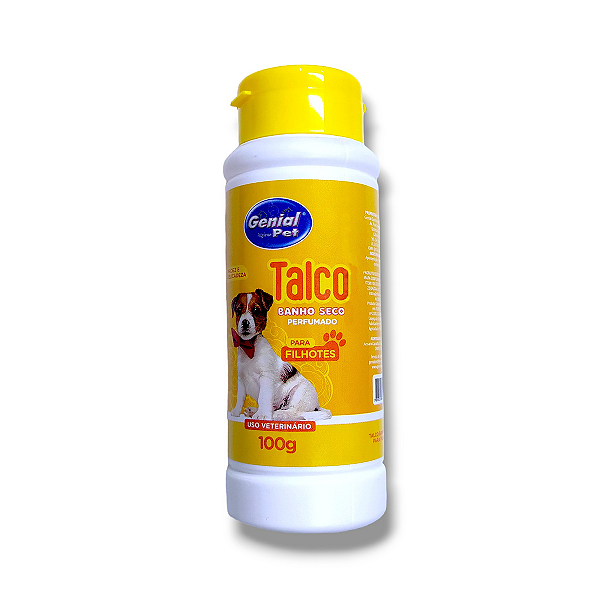 Talco Banho Seco Genial Pet para Cães Filhotes 100g