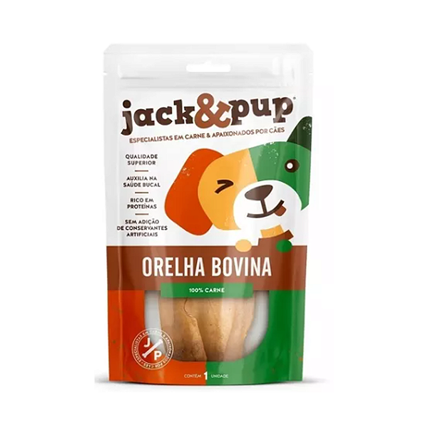 Petisco Orelha Bovina para Cães Jack&Pup 1 Unidade