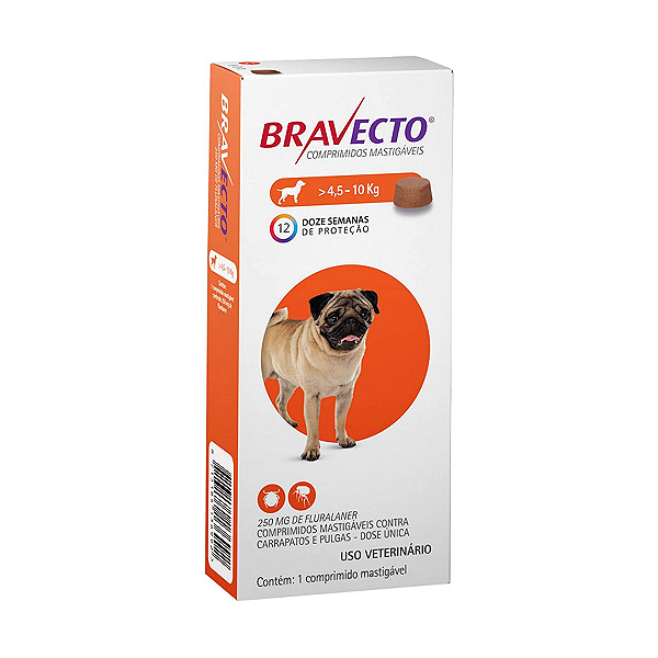 Antipulgas e Carrapatos MSD Bravecto para Cães de 4,5 a 10 Kg