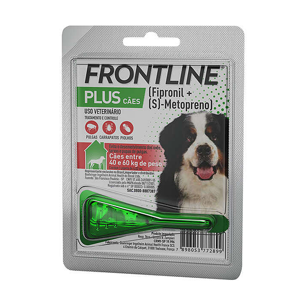 Antipulgas e Carrapatos Frontline Plus para Cães de 40 a 60Kg