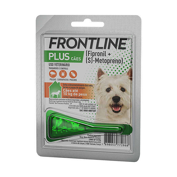 Antipulgas e Carrapatos Frontline Plus para Cães de 1 a 10Kg