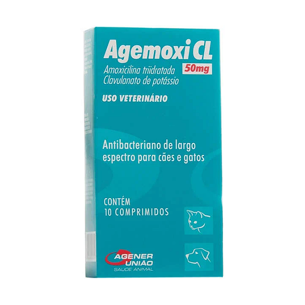 Antibiótico Agener União Agemoxi CL 50mg - 10 Comprimidos