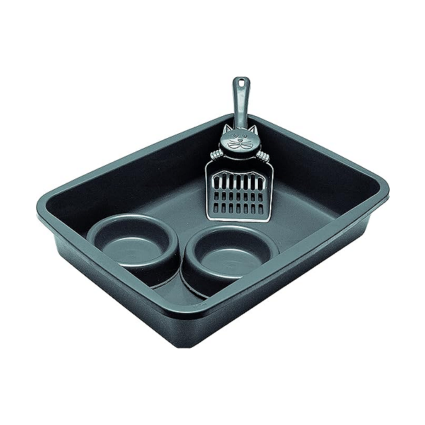 Kit de Bandeja Preta para Gatos