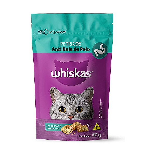 Petisco Whiskas Temptations Antibola de Pelo Gatos Adultos 40g