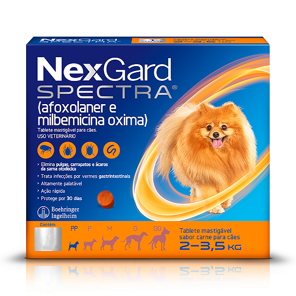 Antipulgas, Carrapatos e Vermífugo NexGard Spectra para Cães de 2 a 3,5 Kg