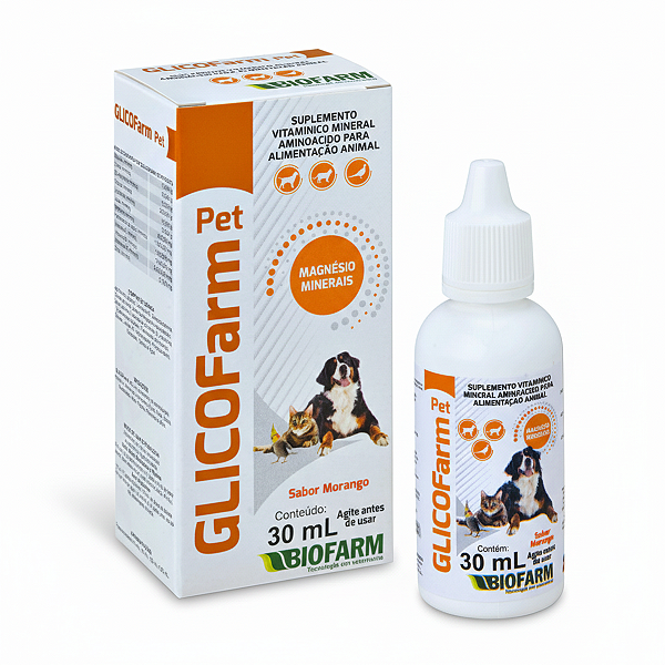 Suplemento Vitamínico Glicofarm Pet Sabor Morango 30ml