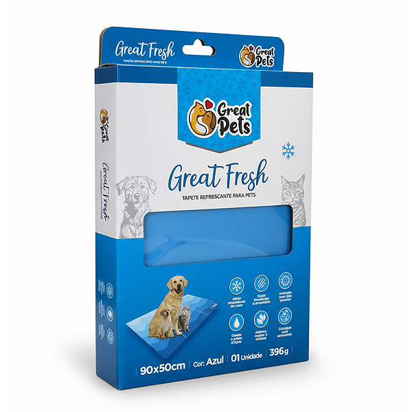 Tapete Gelado Great Pets Azul - Tam. 90 x 50cm