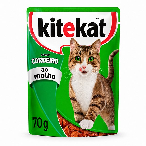 Ração Úmida Kitekat Sachê Cordeiro ao Molho Gatos 70g