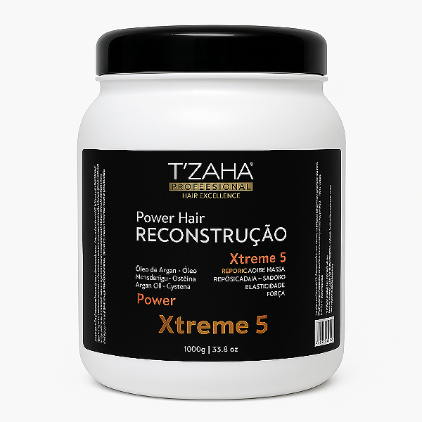 Máscara Reconstrutora Tzaha Xtreme 5 Power Hair 1kg | Força, Elasticidade e Reposição de Massa
