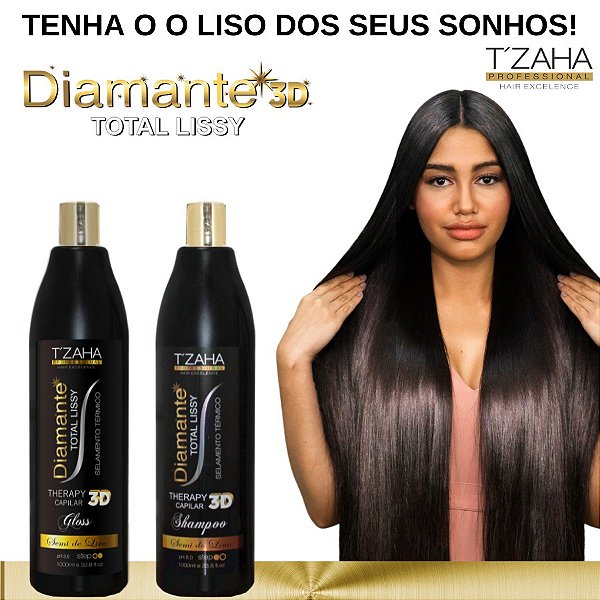 Alisamento Definitivo Escova Progressiva Diamante 3D Profissional Cabelo Liso Dos Seus Sonhos