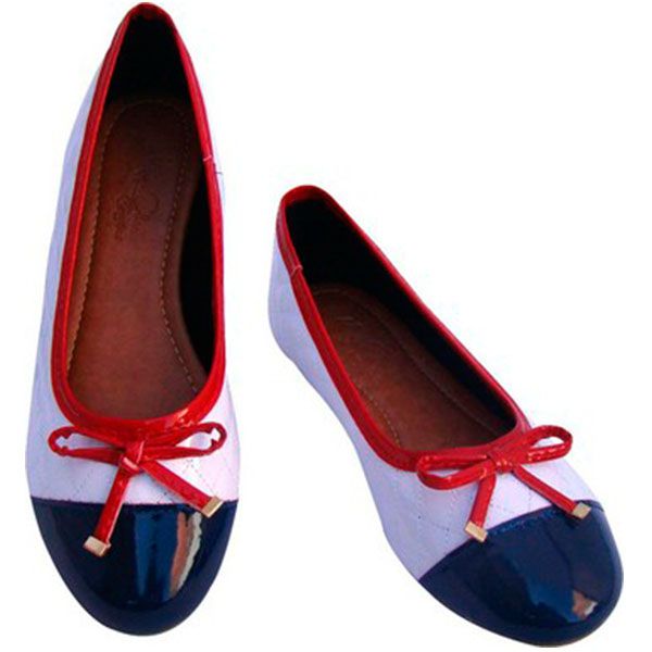 Sapatilha Metalassê Branco e Azul MegaChic