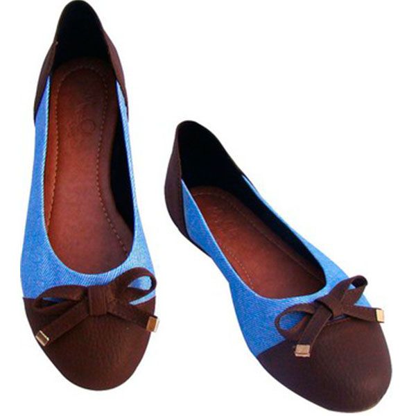 Sapatilha Jeans e Marrom MegaChic