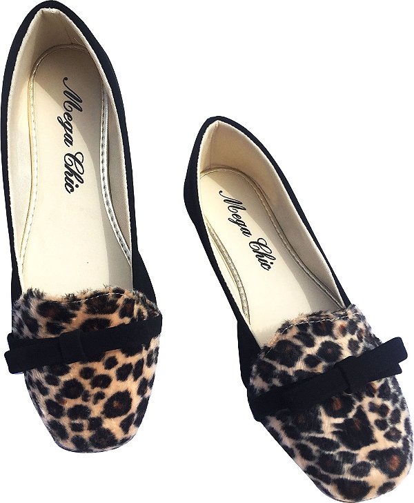 Sapatilha Preta com Onça MegaChic