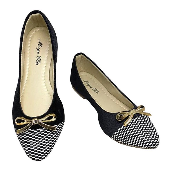 Sapatilha Preta com Xadrez MegaChic