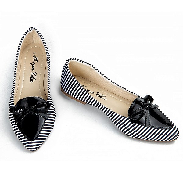 Sapatilha Preta com Listras MegaChic