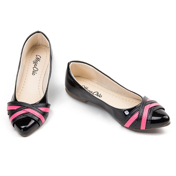 Sapatilha Preto com Rosa MegaChic