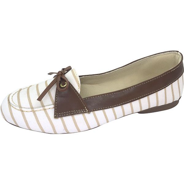 Mocassim Listrado e Marrom MegaChic