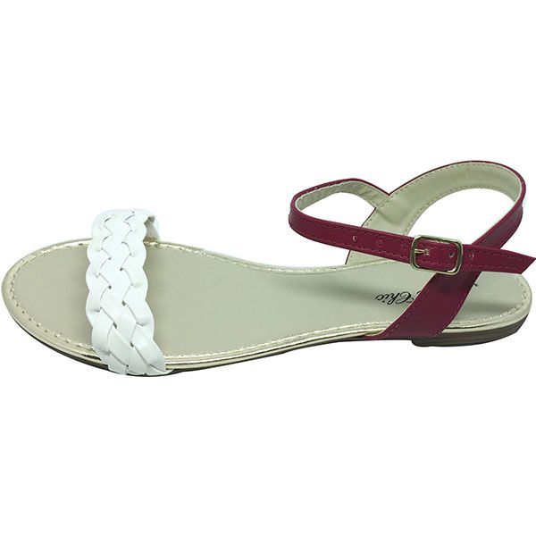 Rasteirinha Branco com Rosa MegaChic