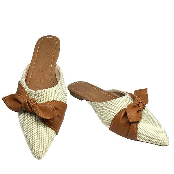 Mule Bege e Marrom MegaChic