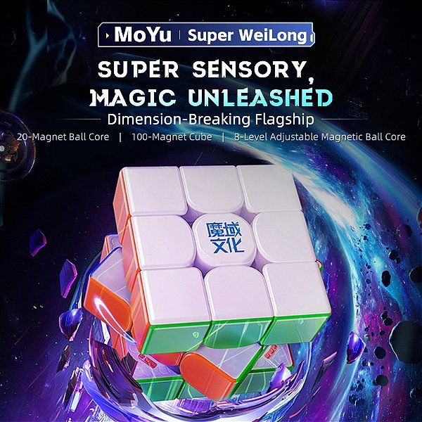 Cubo Mágico 3x3x3 Moyu Super Weilong - 20 ímãs Ball Core