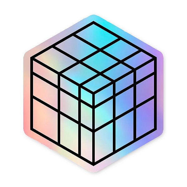 Sticker Cubo Mágico Mirror Blocks Holográfico