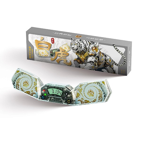 Timer Qiyi White Tiger Transparente Branco - Cronômetro para Cubo Mágico