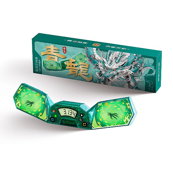 Timer Qiyi Azure Dragon Transparente Verde - Cronômetro para Cubo Mágico